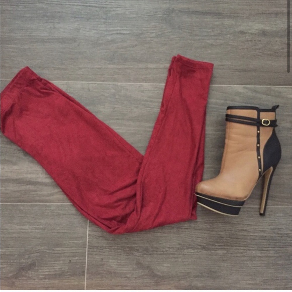 Suede leggings